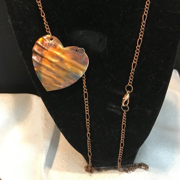Vintage Copper Heart Pendant - Picture 2 of 3